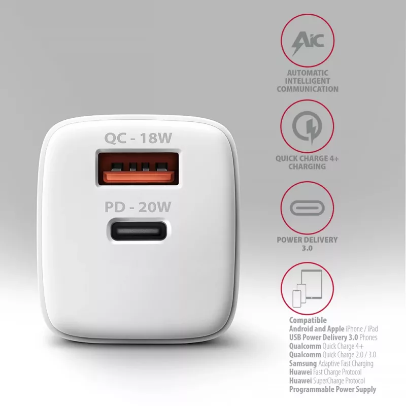 Mobile device charger Axagon ACU-PQ20W Universal White