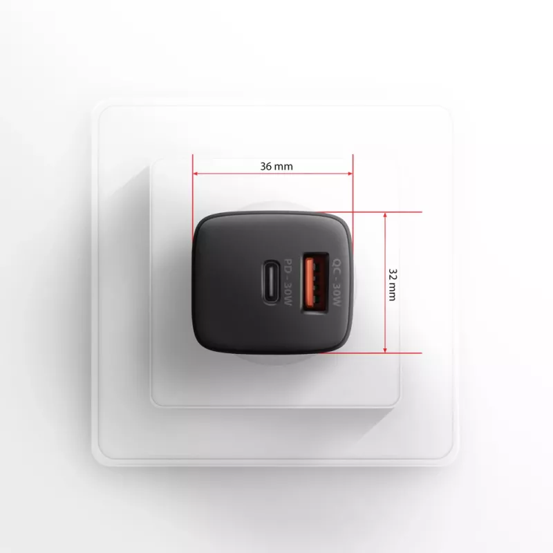 Axagon ACU-PQ30 PD3.0 & QC4+ 2xOUTPUTS wall charger 30W