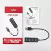 Axagon HUE-M1A 4x USB 3.2 Gen 1 MINI hub, metal, 20cm USB-A cable