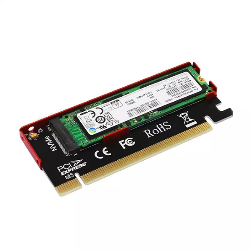 Axagon PCEM2-S PCIe x16 - M.2 NVMe M-key slot adapter, w. passive alu heatsink