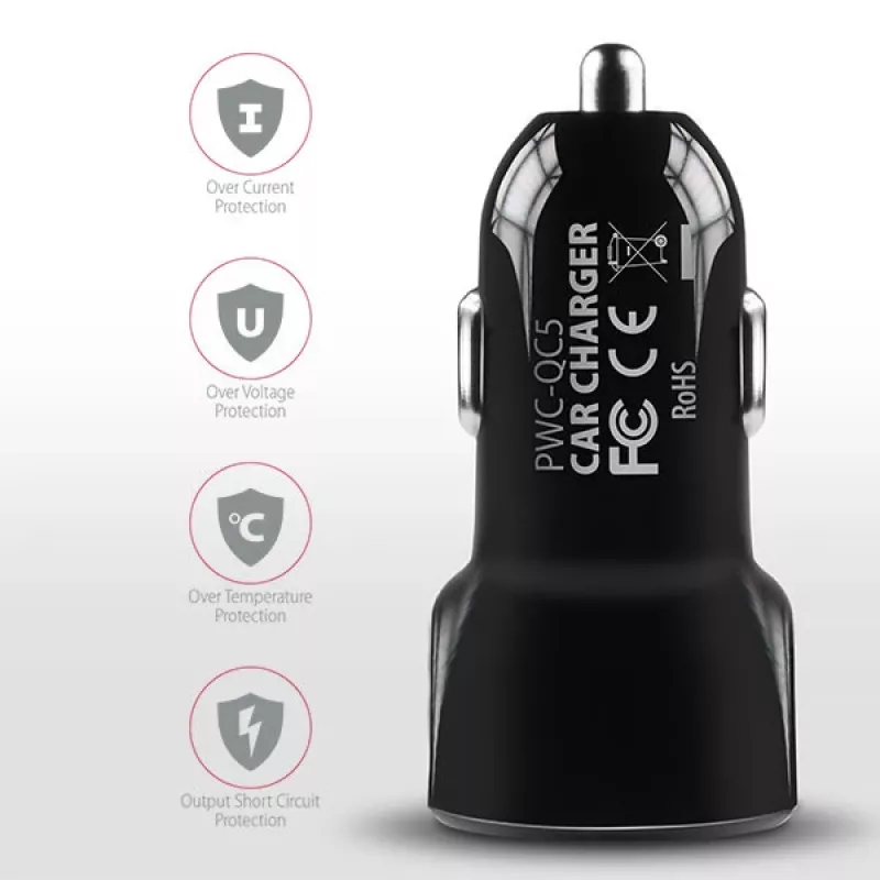 Axagon PWC-QC5 mobile device charger Mobile phone, Smartphone, Tablet, Universal Black Cigar lighter Fast charging Auto