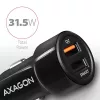 Axagon PWC-QC5 mobile device charger Mobile phone, Smartphone, Tablet, Universal Black Cigar lighter Fast charging Auto