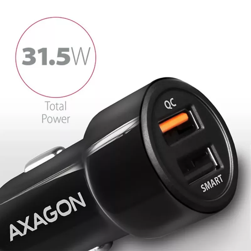 Axagon PWC-QC5 mobile device charger Mobile phone, Smartphone, Tablet, Universal Black Cigar lighter Fast charging Auto