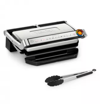 Contact Grill Tefal OptiGrill + XL GC728D10, 2000 W, 800 cm² non-stick plates, 9 programs, 400×200 mm cooking surface