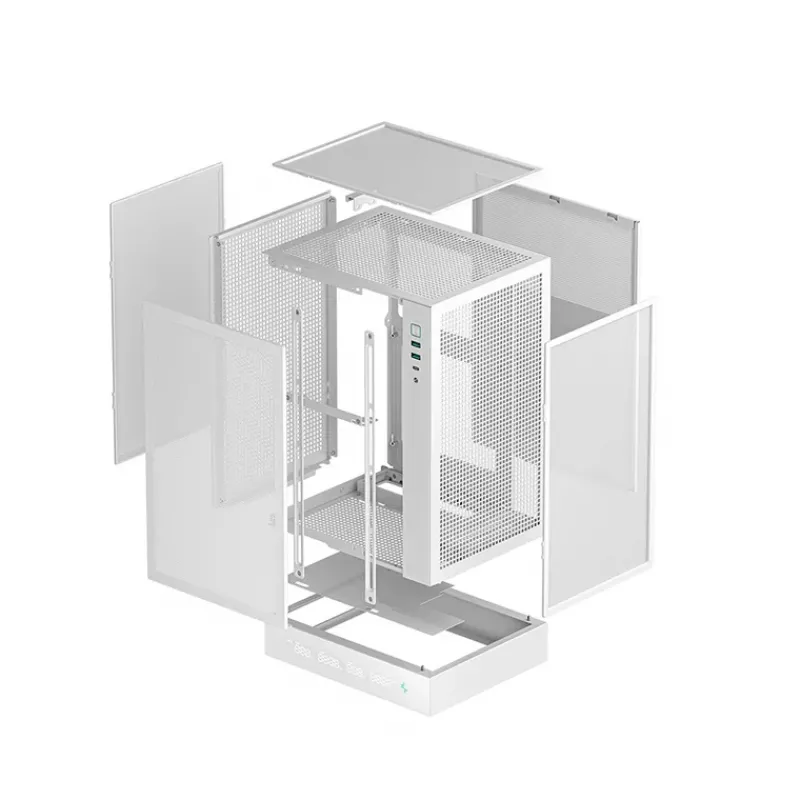 PC case DeepCool R-CH170-WHNPI0D-G-1 Tower white, Mini-ATX, LED display, 305 mm GPU, 172 mm CPU cooler