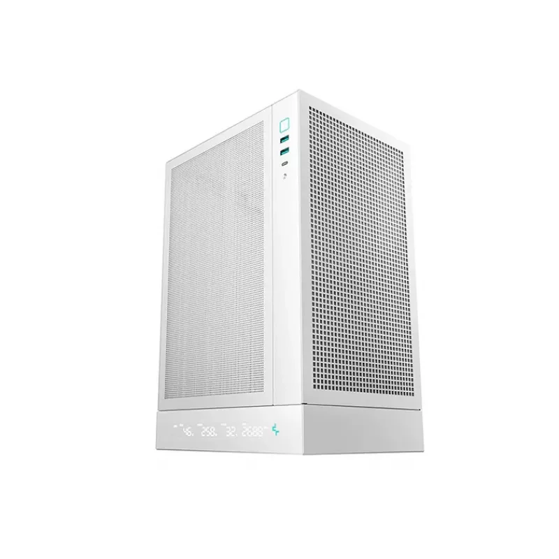 PC case DeepCool R-CH170-WHNPI0D-G-1 Tower white, Mini-ATX, LED display, 305 mm GPU, 172 mm CPU cooler