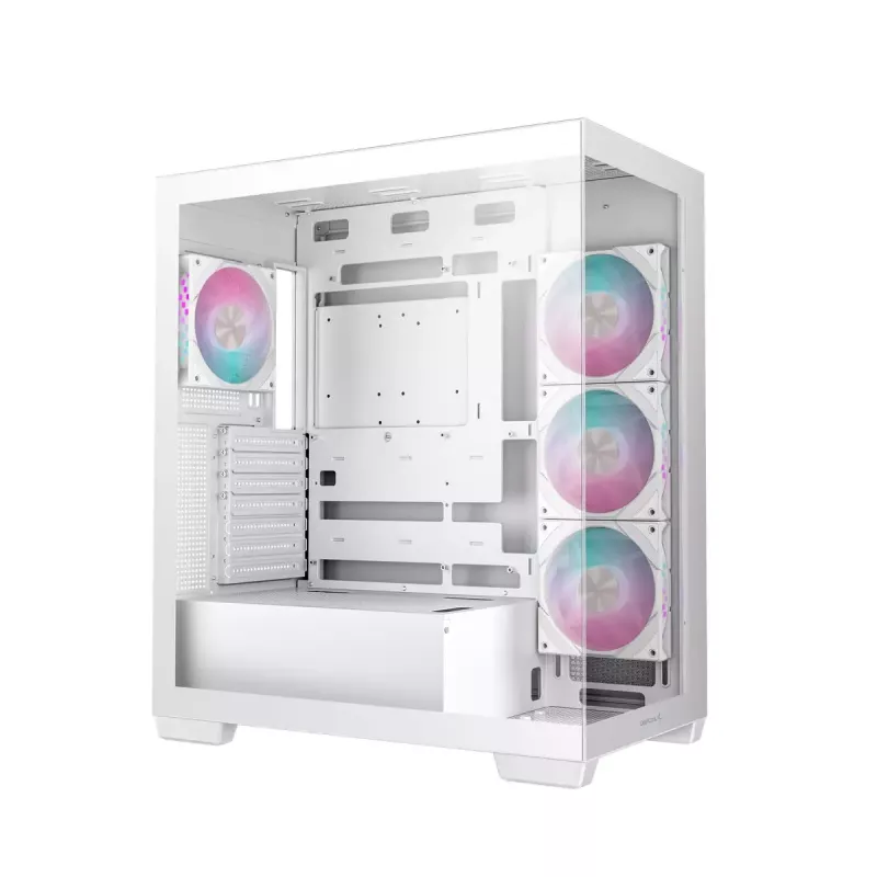 PC Case DeepCool CG580 4F WH Midi Tower ATX/Micro ATX/ITX, tempered glass, 3×120mm + rear 120mm fans, white