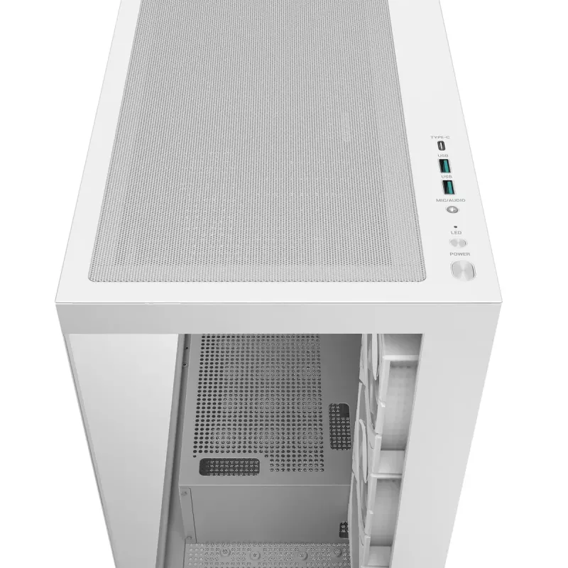 PC Case DeepCool CG580 4F WH Midi Tower ATX/Micro ATX/ITX, tempered glass, 3×120mm + rear 120mm fans, white