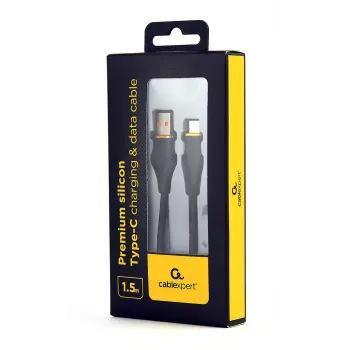 GEMBIRD Premium Silicon Type-C USB Charging And Data Cable, 1.5m - Black