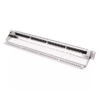 DIGITUS Modular Galvanized Patch Panel - shielded 24-port 24-port blank 1U rack mount black RAL 9005