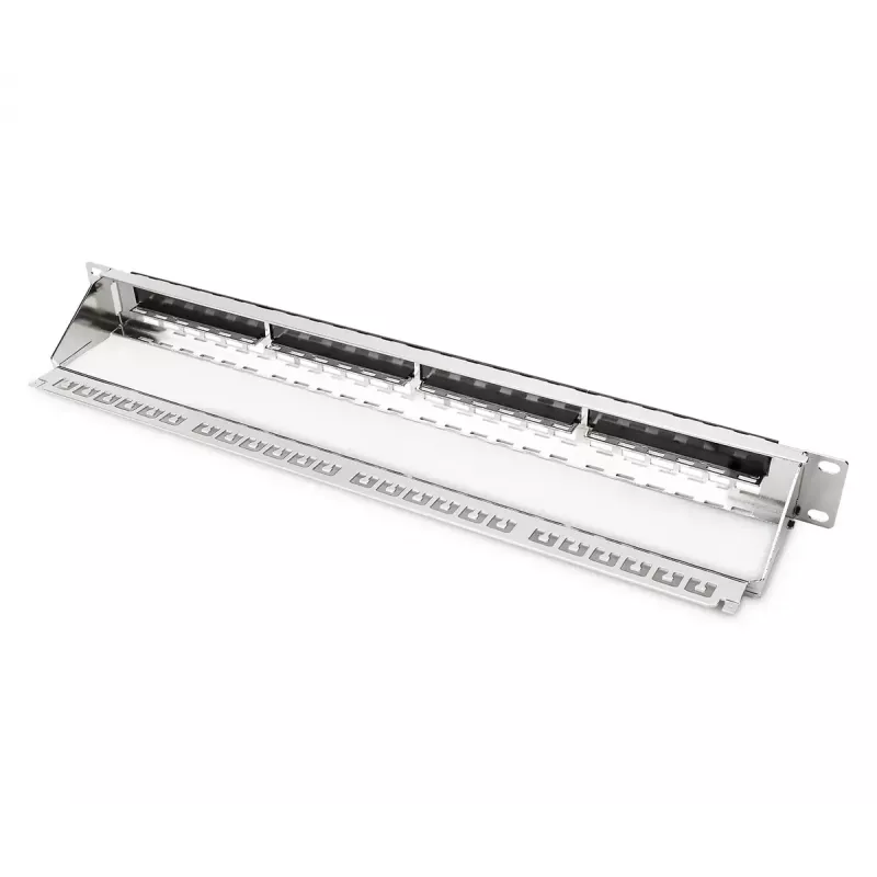 DIGITUS Modular Galvanized Patch Panel - shielded 24-port 24-port blank 1U rack mount black RAL 9005