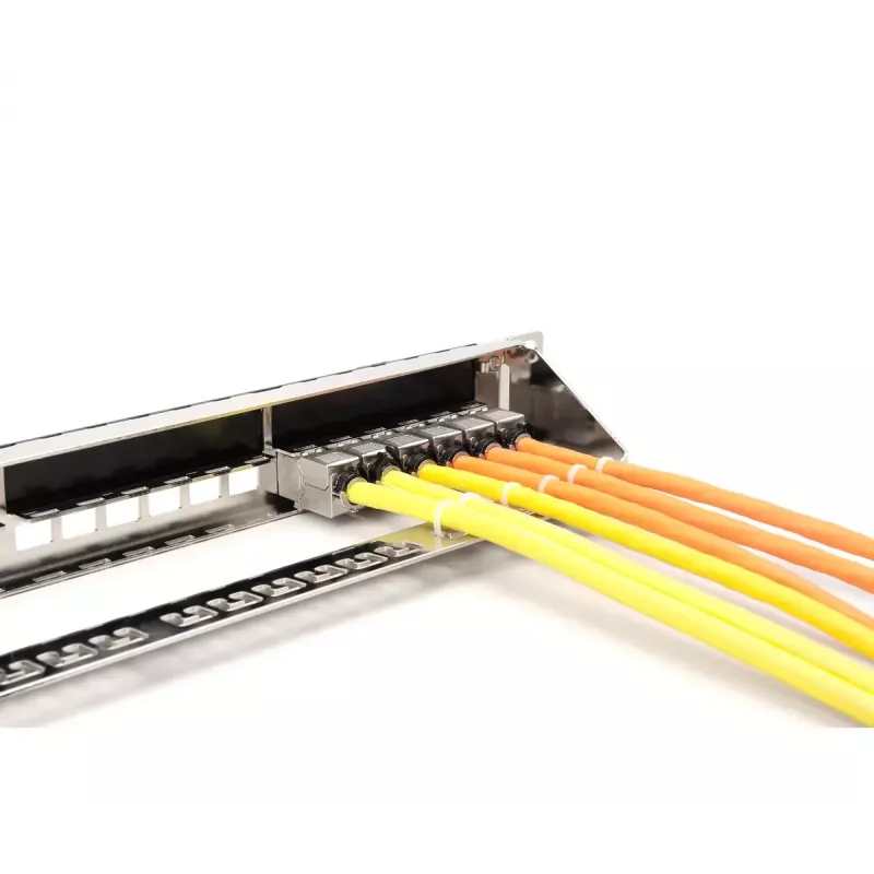 DIGITUS Modular Galvanized Patch Panel - shielded 24-port 24-port blank 1U rack mount black RAL 9005