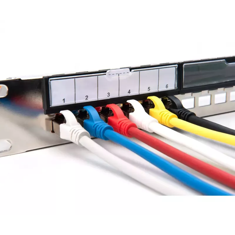 DIGITUS Modular Galvanized Patch Panel - shielded 24-port 24-port blank 1U rack mount black RAL 9005