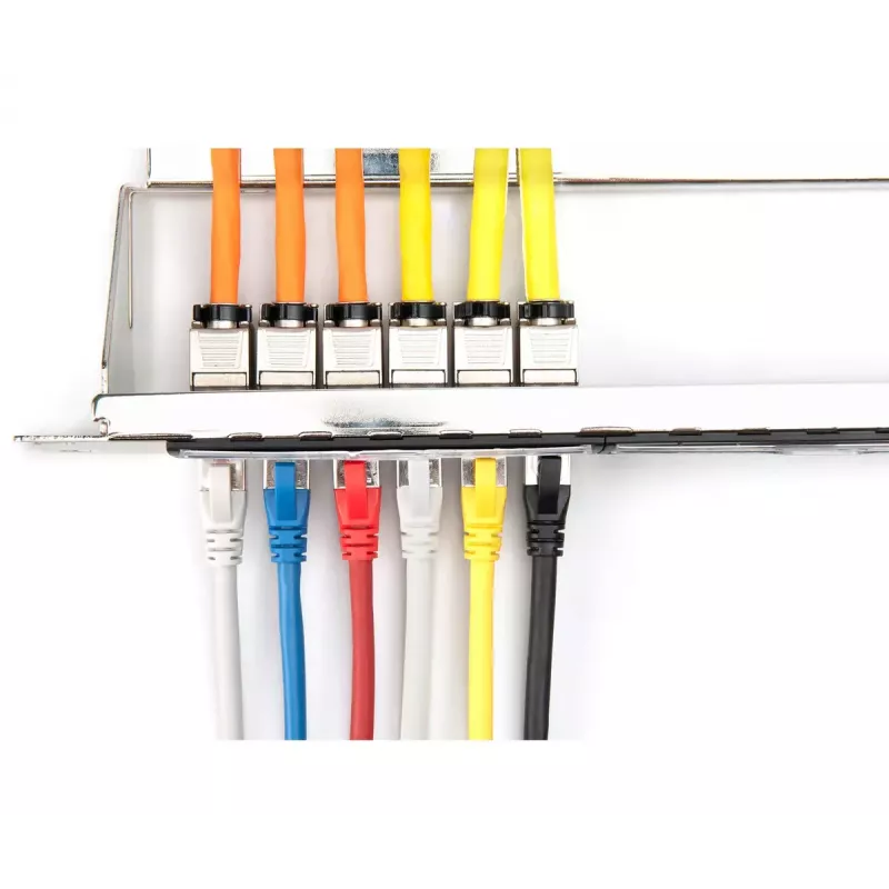 DIGITUS Modular Galvanized Patch Panel - shielded 24-port 24-port blank 1U rack mount black RAL 9005