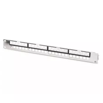 DIGITUS Modular Galvanized Patch Panel - shielded 24-port 24-port blank 1U rack mount black RAL 9005