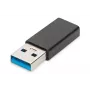 DIGITUS USB Type-C adapter, type A to C M/F, 3A, 5GB, 3.0 Version, black