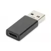 DIGITUS USB Type-C adapter, type A to C M/F, 3A, 5GB, 3.0 Version, black