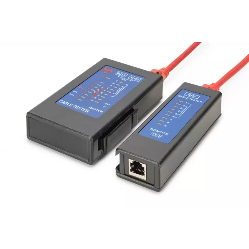 DIGITUS Cable tester - Single side tester PoE tester with case