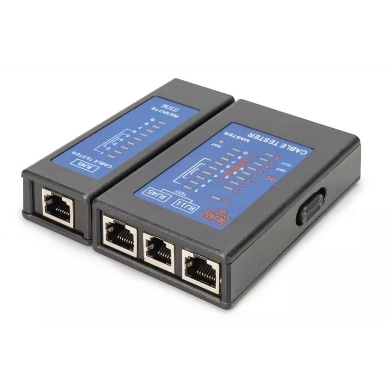 DIGITUS Cable tester - Single side tester PoE tester with case