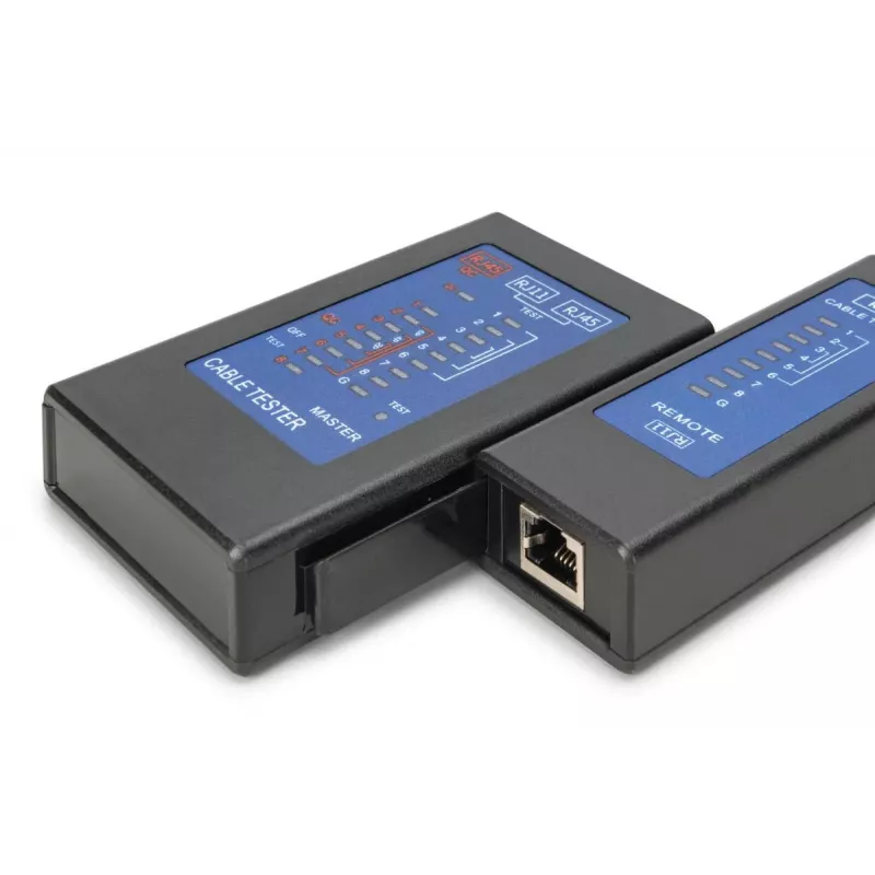 DIGITUS Cable tester - Single side tester PoE tester with case