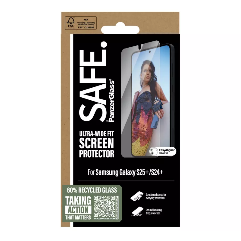 PanzerGlass SAFE. by ® Screen Protector Samsung Galaxy S25+ | S24+ | Ultra-Wide Fit w. EasyAligner