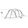 Five-person tent easy camp Hidra 5, green — family camping, shared interior, weather-resistant