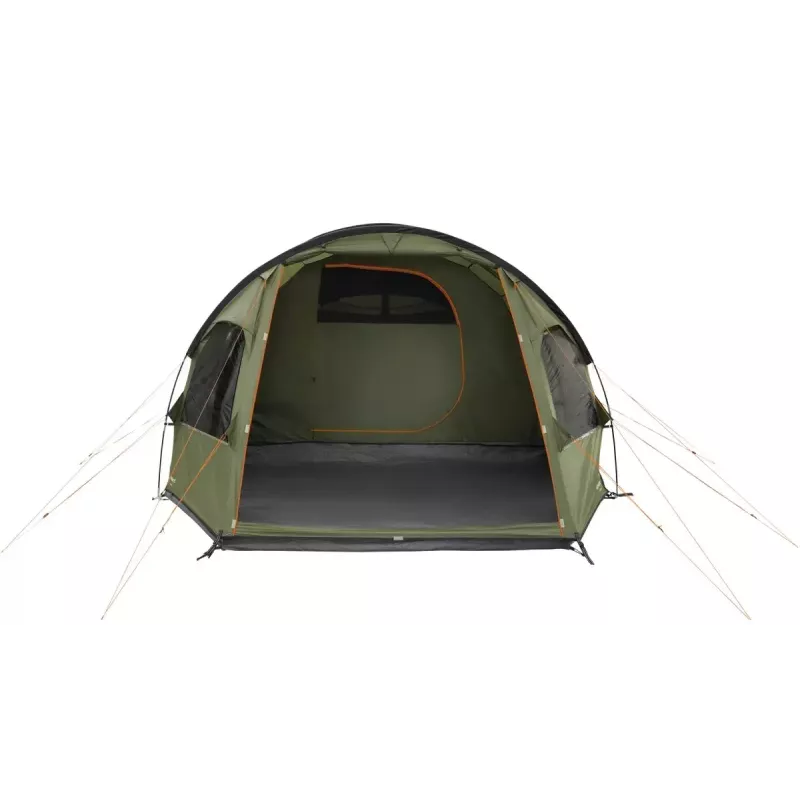 Five-person tent easy camp Hidra 5, green — family camping, shared interior, weather-resistant