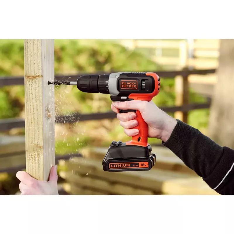 Cordless drill/screwdriver Black & Decker BCD001C1, 18 V, Li‑ion 1.5 Ah, orange/black