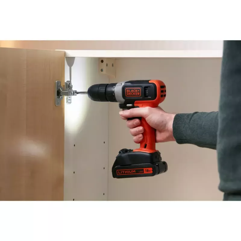 Cordless drill/screwdriver Black & Decker BCD001C1, 18 V, Li‑ion 1.5 Ah, orange/black