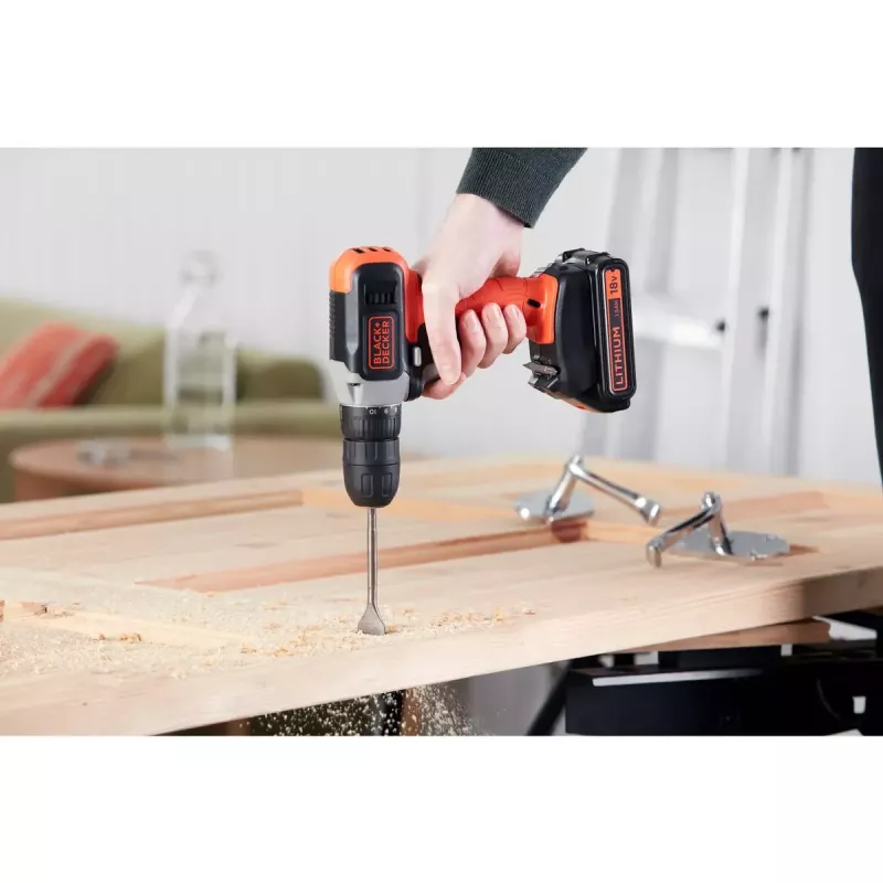 Cordless drill/screwdriver Black & Decker BCD001C1, 18 V, Li‑ion 1.5 Ah, orange/black