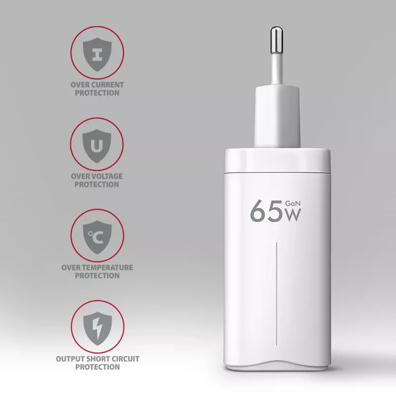 Axagon ACU-DPQ65W PD3.0 & QC4+ 3x OUTPUTS wall charger 65W