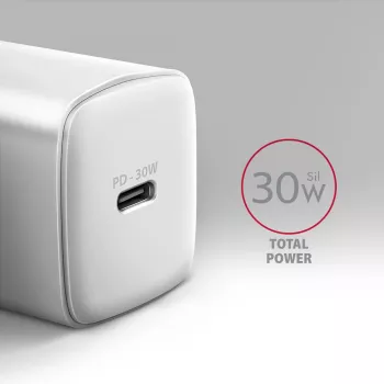 Wall Charger Axagon ACU-PD30W 1x QC3.0/AFC/FCP/PD Type-C 30W White