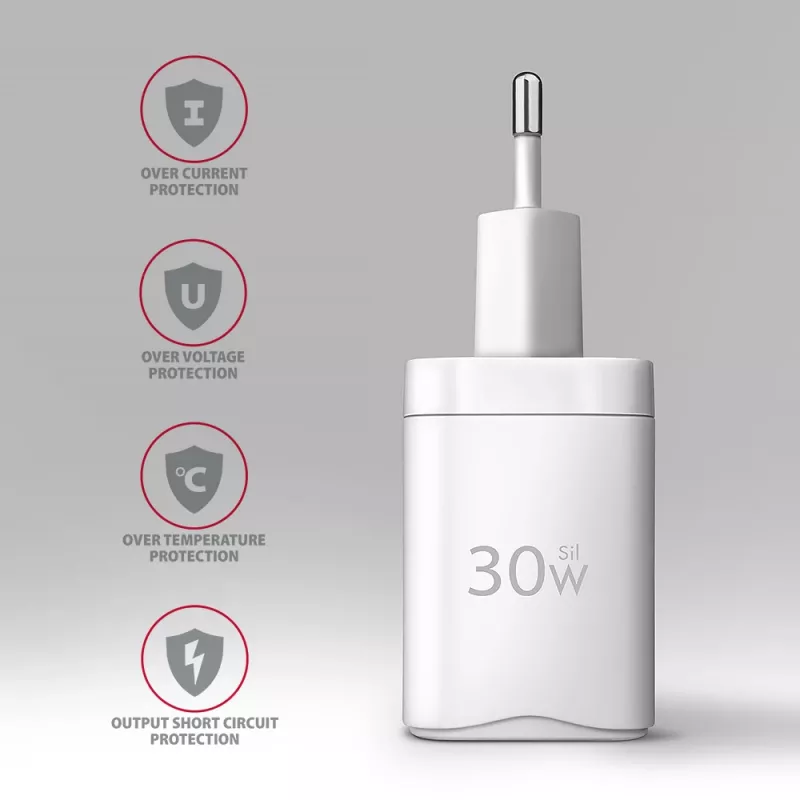 Wall Charger Axagon ACU-PD30W 1x QC3.0/AFC/FCP/PD Type-C 30W White