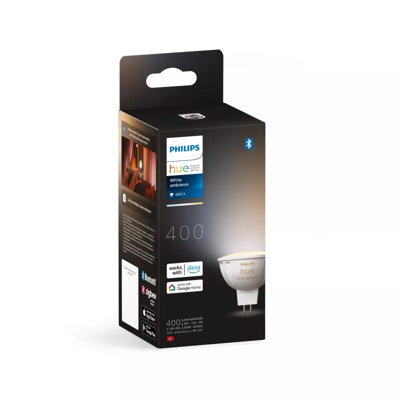 Philips Hue White ambience MR16 – smart spotlight, Smart bulb, Bluetooth/Zigbee, White, LED, GU5.3, MR16