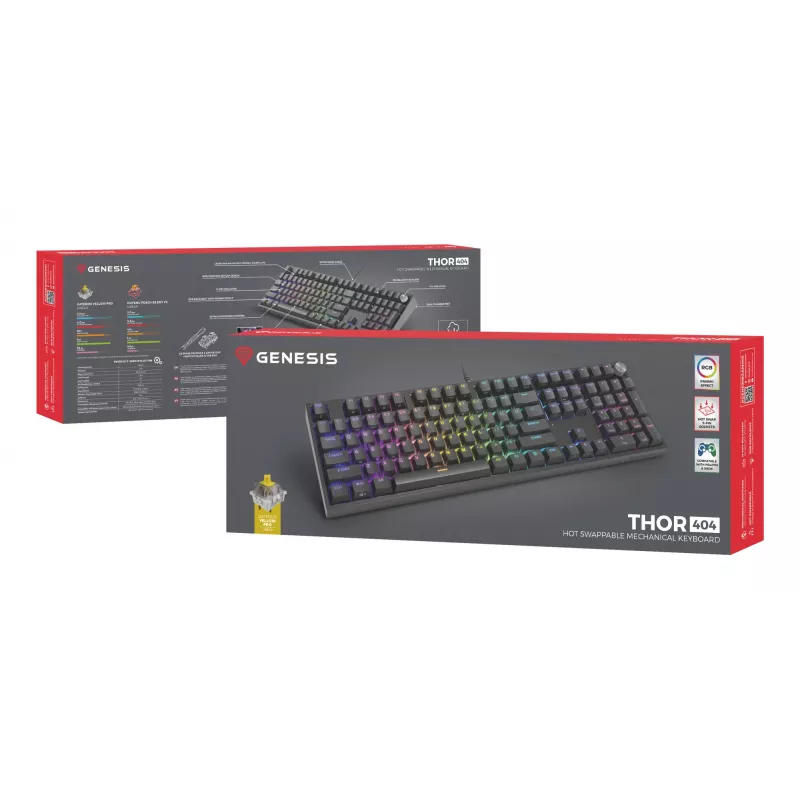 GENESIS THOR 404 keyboard Universal USB QWERTY English Black