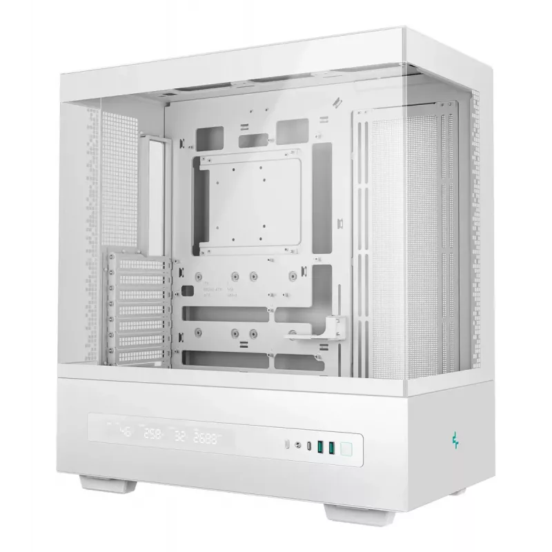 PC case DeepCool CH690 Tower White — ATX/microATX support, LCD display, 3x2.5 inch bays, 1x3.5 inch, GPU up to 450 mm, CPU cooler height 182 mm