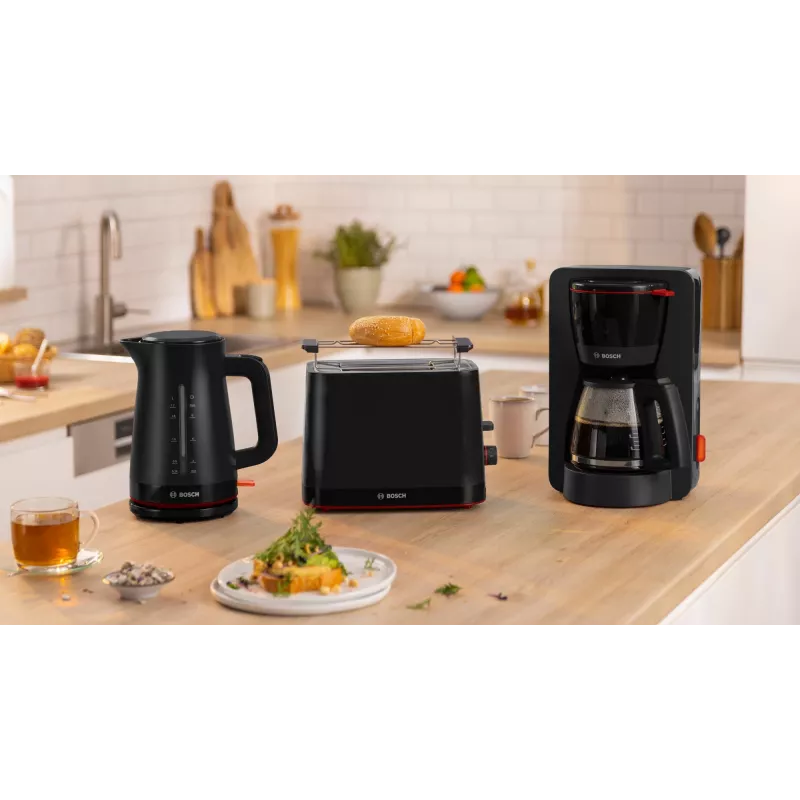 Toaster Bosch TAT3M123 2-slice, 950 W, black, rotary control, defrost & reheat