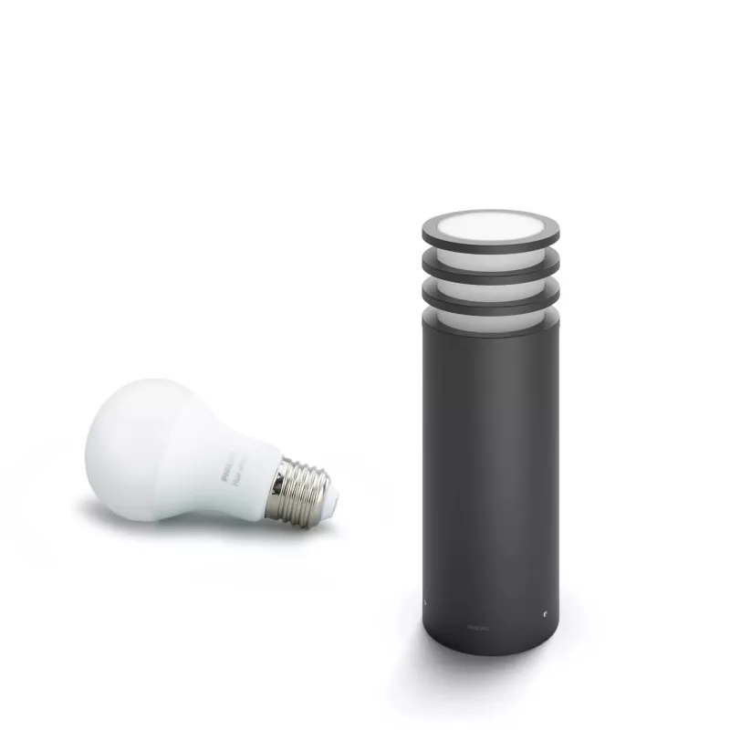Philips Hue White Lucca Outdoor pedestal, Smart pedestal/post lighting, Bluetooth/Zigbee, Anthracite, LED, Aluminium, E27