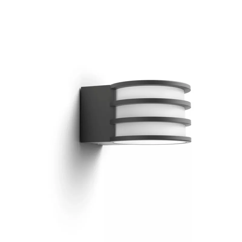 Philips Hue White Lucca Outdoor wall light, Smart wall light, Bluetooth/Zigbee, Anthracite, LED, Aluminium, E27