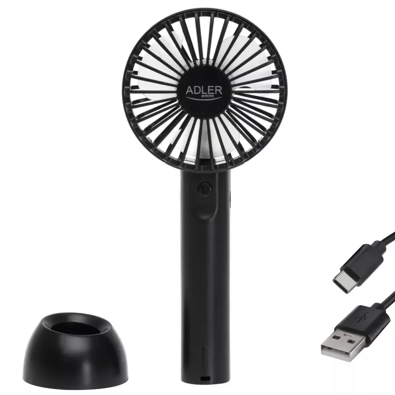 Table fan Adler AD 7338 Mini USB — 7 cm diameter, 3 speeds, black