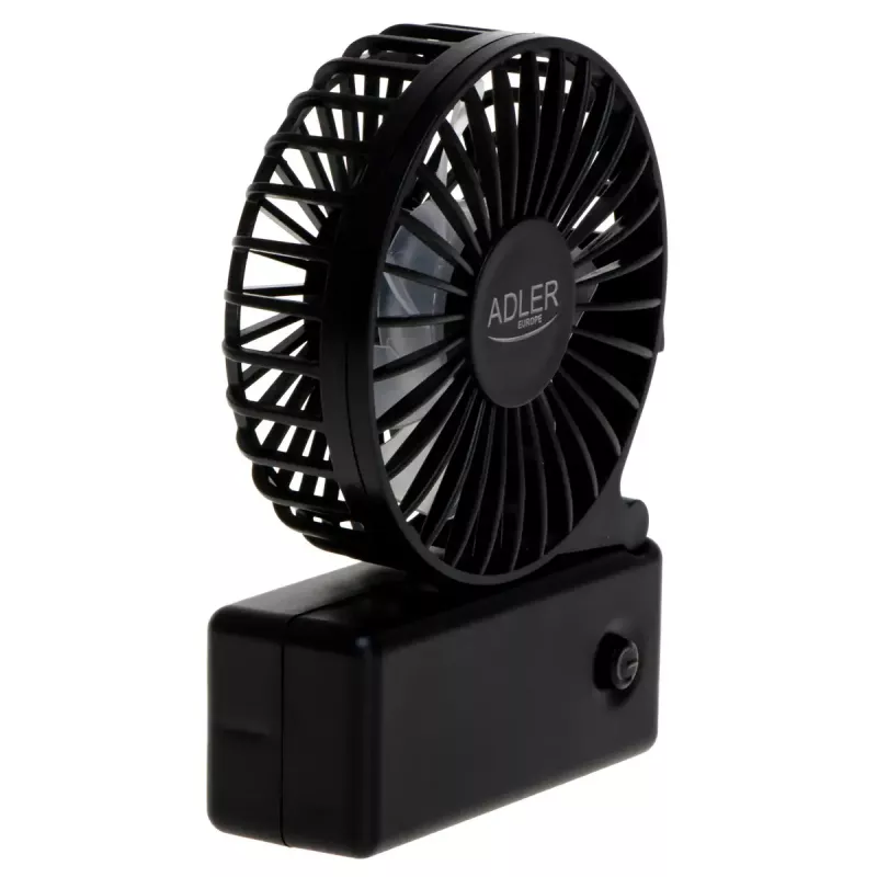 Desk fan Adler AD 7336 — foldable mini fan, 6.5 cm diameter, 1 speed, black