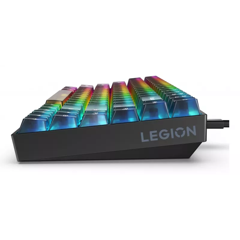 Mechanical gaming keyboard Lenovo Legion K510 Mini Pro 75% US English, 84 keys, RGB, USB, 1.8 m cable, Black/Transparent