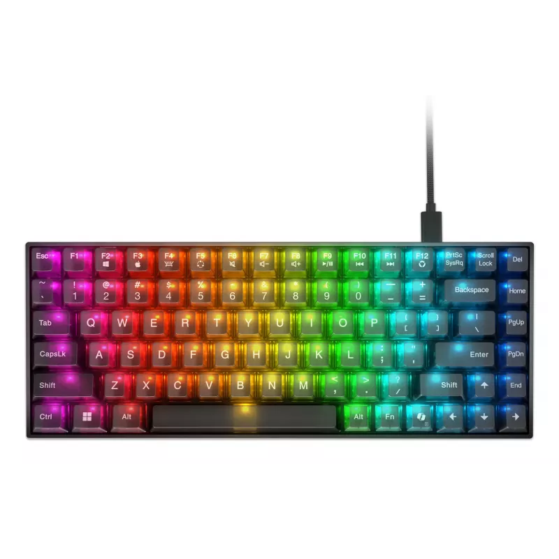 Mechanical gaming keyboard Lenovo Legion K510 Mini Pro 75% US English, 84 keys, RGB, USB, 1.8 m cable, Black/Transparent