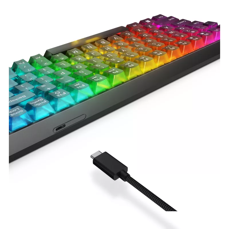 Mechanical gaming keyboard Lenovo Legion K510 Mini Pro 75% US English, 84 keys, RGB, USB, 1.8 m cable, Black/Transparent