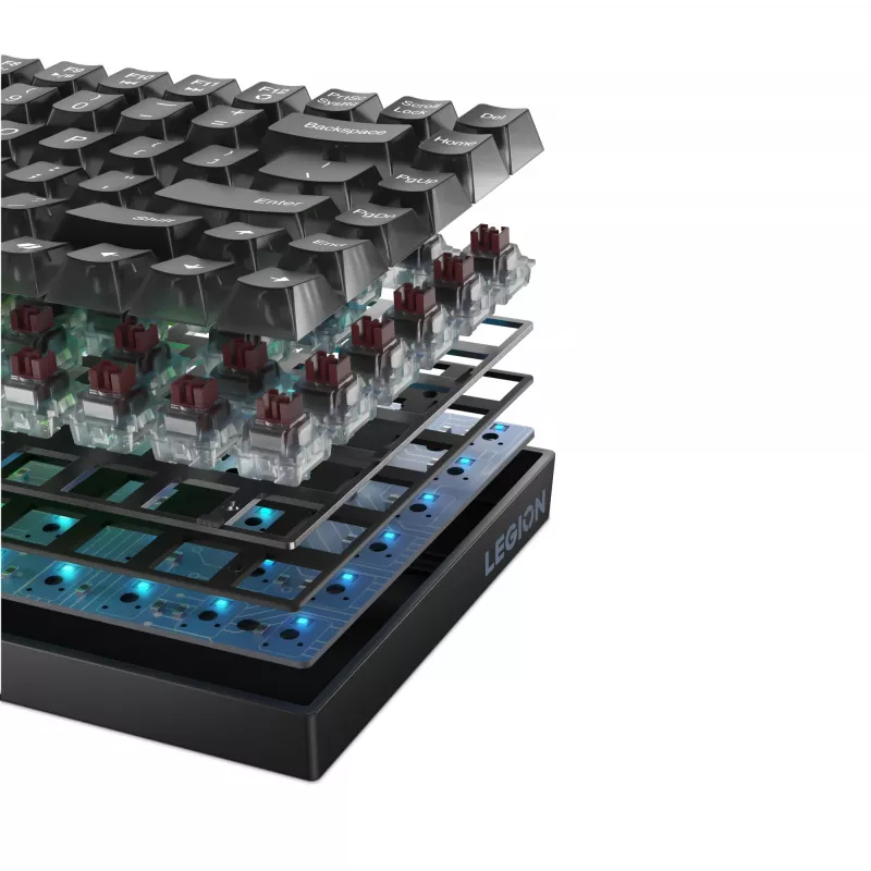 Mechanical gaming keyboard Lenovo Legion K510 Mini Pro 75% US English, 84 keys, RGB, USB, 1.8 m cable, Black/Transparent