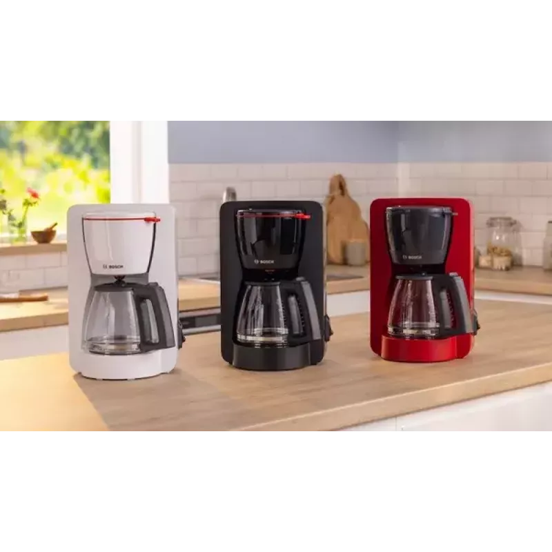 Drip coffee maker Bosch TKA2M114 — 1.25 L water tank, 15-cup, red