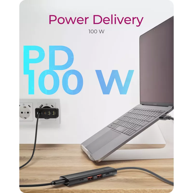 ICY BOX IB-HUB1437-CPD Wired USB 3.2 Gen 2 (3.1 Gen 2) Type-C Black
