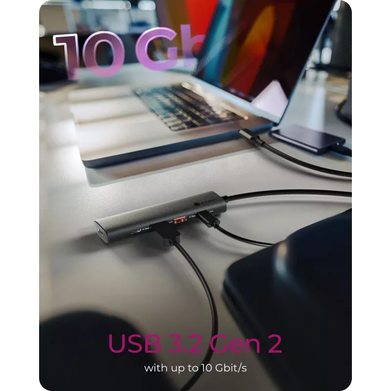 ICY BOX IB-HUB1437-CPD Wired USB 3.2 Gen 2 (3.1 Gen 2) Type-C Black