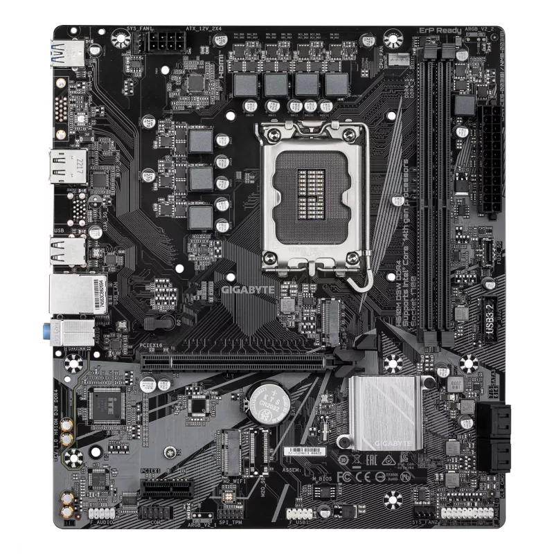 GIGABYTE H610M D3W DDR4 Motherboard - Supports 14th Gen. Intel Core CPUs, 5+1+1 phases VRM, up to 3200MHz DDR4, 1xPCIe 3.0 M.2, 1GbE LAN, USB 3.2 Gen 1