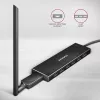 Axagon HUE-F7A 7x USB 3.2 Gen 1 ALU FLAT hub micro power IN 1m USB-A USB 3.2 Gen 1 (3.1 Gen 1) Type-A 5000 Mbit/s Black